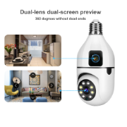 Picture of Wistino 4MP dual lens PTZ Bulb Camera WIFI 2K Indoor Home E27 Surveillance H.265 Pan Tilt 