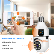 Picture of Wistino 4MP dual lens PTZ Bulb Camera WIFI 2K Indoor Home E27 Surveillance H.265 Pan Tilt 