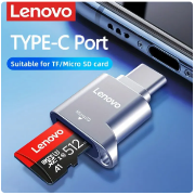 Picture of Lenovo Micro SD Card Reader, USB C to SD Card Reader, Type C TF Memory Card Reader with USB C to USB Adapter