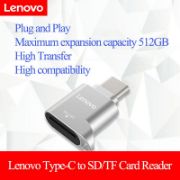 Picture of Lenovo Micro SD Card Reader, USB C to SD Card Reader, Type C TF Memory Card Reader with USB C to USB Adapter