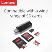 Picture of Lenovo D204 2 IN 1 Memory Card Reader, Dual Interface USB 3.0 SD Card Reader Adapter, Compatible with Multiple Devices