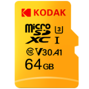 Picture of Kodak Micro SD Card Memory Card Class 10 64GB U3 4K High Speed V30 100MBPS Flash Memory