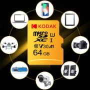 Picture of Kodak Micro SD Card Memory Card Class 10 64GB U3 4K High Speed V30 100MBPS Flash Memory