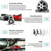 Picture of 4 Inches Touch Screen Car Video Recorder Dash Cam Box IPS 1080P HD Car Mirror Recorder DVR 3 Lens Dash Camera Cars Camcorder