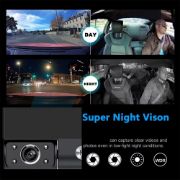 Picture of 4 Inches Touch Screen Car Video Recorder Dash Cam Box IPS 1080P HD Car Mirror Recorder DVR 3 Lens Dash Camera Cars Camcorder