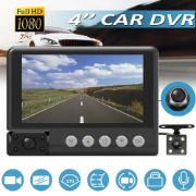 Picture of 4 Inches Touch Screen Car Video Recorder Dash Cam Box IPS 1080P HD Car Mirror Recorder DVR 3 Lens Dash Camera Cars Camcorder