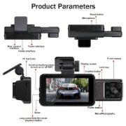 Picture of 3 Lens Dash Cam Full Hd Dashcam 3 inch Car Camera With Wifi 1080P