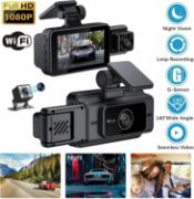 Picture of 3 Lens Dash Cam Full Hd Dashcam 3 inch Car Camera With Wifi 1080P