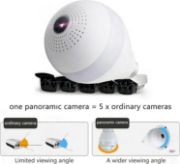 Picture of Light Bulb Camera, Wi-Fi Bulb Security Camera, Smart Bulb Camera, 360 Panoramic Bulb Camera with Motion Detection