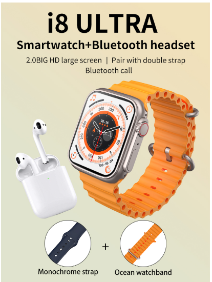 Technical Reply. i8 Ultra Smart Watch 2 In 1 TWS Bluetooth Earphone New Men Women Calling Fitness Sport Watches Heart Rate Monitor