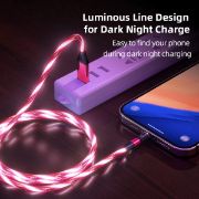 Picture of 3 in 1 Multi Charging Cable LED Flowing Light Up Charger Cable, Micro USB, Type-C , Lightning Connectors for Most Smart Phones