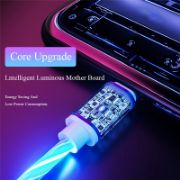 Picture of 3 in 1 Multi Charging Cable LED Flowing Light Up Charger Cable, Micro USB, Type-C , Lightning Connectors for Most Smart Phones