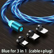 Picture of 3 in 1 Multi Charging Cable LED Flowing Light Up Charger Cable, Micro USB, Type-C , Lightning Connectors for Most Smart Phones