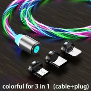 Picture of 3 in 1 Multi Charging Cable LED Flowing Light Up Charger Cable, Micro USB, Type-C , Lightning Connectors for Most Smart Phones