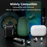 Picture of Portable 3 in 1 540 Degree Rotating Mini Charger for Micro/I-product/Type C cell Phone Magnetic 