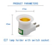 Picture of Light Bulb Holder Socket, Lamp Holder Socket E27 Bulb Socket Adapter with Switch Control