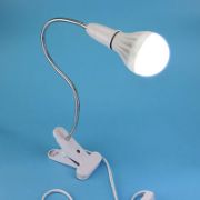 Picture of E26 /E27 Clip Desk Lamp Holder, Clamp Lamp Fixture with On/Off Switch US Plug, Flexible Gooseneck