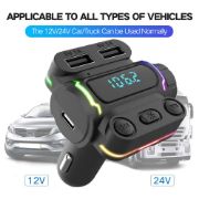 Picture of QC3.0 Fast Charger 7 Colors LED Radio Adapter Music Player Hands-Free BT Car Kit Car MP3 Player FM Transmitter