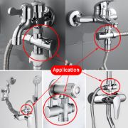 Picture of Shower/Toilet Bidet T Adapter with Shut Off Valve, 3 Way G7/8” or  G1/2” All Metal T Valve  