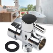 Picture of Shower/Toilet Bidet T Adapter with Shut Off Valve, 3 Way G7/8” or  G1/2” All Metal T Valve  