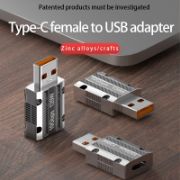 Picture of  USB C Female to USB Male Adapter, Zinc Alloy Double-Sided USB A to Type C Adapter with 10Gbps 