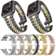 Picture of 5-link Luxury Stainless Steel Smart Bracelet for Apple Watch Multi Color Band