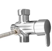 Picture of Handheld Hot and Cold Bidet Sprayer Mixing Valve Kit Brass T-Valve Dual Function Toilet-Bidet Sprayer