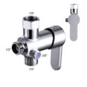 Picture of Handheld Hot and Cold Bidet Sprayer Mixing Valve Kit Brass T-Valve Dual Function Toilet-Bidet Sprayer