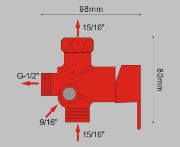 Picture of Handheld Hot and Cold Bidet Sprayer Mixing Valve Kit Brass T-Valve Dual Function Toilet-Bidet Sprayer