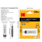 Picture of Kodak K273 Metal Pendrive Type C OTG Fancy Ultra Thin USB 128GB/256GB 3.2 Flash Drive