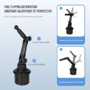 Picture of Car Cup Slot Tablet Stand Holder 360 Adjustable Handle Tilt Bar Flexible Phone Mount Bracket