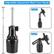 Picture of Phone Holder Universal Adjustable Cup Holder Car Mount with Long Flexible Neck, Black