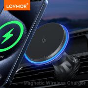 Picture of Fast Charging 15w Car Wireless Charger Magnetic Color Led Lights Universal Vent Installed Wireless Charger