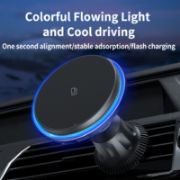 Picture of Fast Charging 15w Car Wireless Charger Magnetic Color Led Lights Universal Vent Installed Wireless Charger