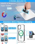 Picture of Magnetic Car Wireless Charger,15W Qi Fast Charging Auto-Clamping Car Mount Air Vent Phone Holder