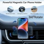 Picture of Clamp Phone Holder – High Powered 15W Magnetic Wireless Fast Car Charger, Compatible with Apple iPhone