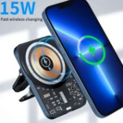 Picture of Wireless Charger Transparent Punk Style Car Phone Holder Wireless Charger 15W Magnetic Wireless Car Charger