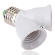 Picture of  E27 LED Base Light Lamp Bulb Socket E27 to 2-E27 Splitter Adapter lamp holder E27 socket bulb holder