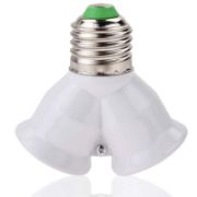 Picture of  E27 LED Base Light Lamp Bulb Socket E27 to 2-E27 Splitter Adapter lamp holder E27 socket bulb holder