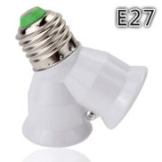 Picture of  E27 LED Base Light Lamp Bulb Socket E27 to 2-E27 Splitter Adapter lamp holder E27 socket bulb holder