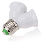 Picture of  E27 LED Base Light Lamp Bulb Socket E27 to 2-E27 Splitter Adapter lamp holder E27 socket bulb holder