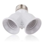 Picture of  E27 LED Base Light Lamp Bulb Socket E27 to 2-E27 Splitter Adapter lamp holder E27 socket bulb holder