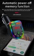 Picture of Rotatable FM Transmitter Car Wireless Handsfree U Disk MP3 Player Colorful Atmosphere Light Type C Dual USB 3.1A Fast Charger