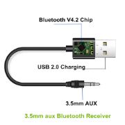 Picture of Car Bluetooth Adapter Receiver Wireless Music 3.5mm AUX Jack Audio Receptor USB Mini Bluetooth for Auto Speaker Stereo