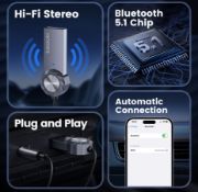 Picture of Toocki Bluetooth 5.1 Car Bluetooth transmitter USB to 3.5mm AUX Car Bluetooth Audio Adapter jack Audio Music microphone