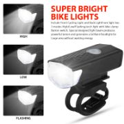 Picture of Bike Bicycle Light USB LED Rechargeable Set Mountain Cycle Front/Back Headlight Lamp Flashlight