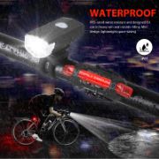 Picture of Bike Bicycle Light USB LED Rechargeable Set Mountain Cycle Front/Back Headlight Lamp Flashlight