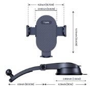 Picture of TOPK Car Phone Holder Mount Adjustable Universal Phone Holder with Hook Clip for Dashboard Air Vent Compatible with All Phones