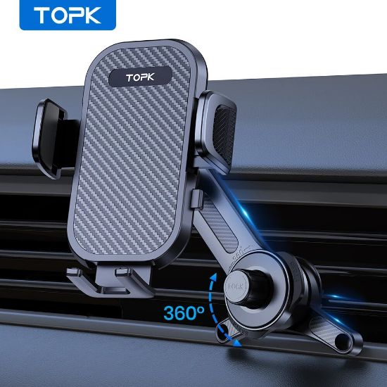 Picture of TOPK Car Phone Mount Holder, 3-Point Support 360° Rotating Extended Arm