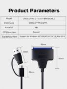 Picture of USB 3.0 to SATA Cable for 3.5/2.5 Inch SSD HDD SATA III Hard Drive Disk with 12V/2A Power Adapter